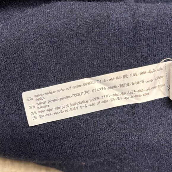 Zara Cropped Double Breasted Navy Wool Blend Blazer Jacket Utility Medium NWT - Picture 10 of 10